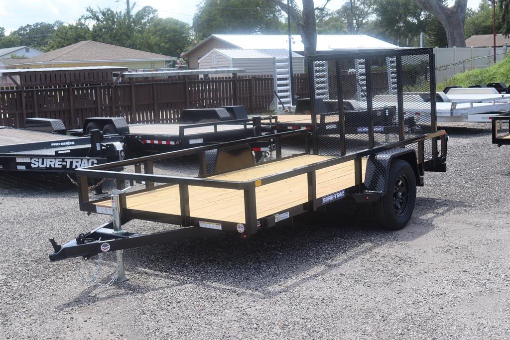 2025 6x12 Tube Top Utility Trailer – 3K Single Axle, Fold-Flat Ramp, Black
