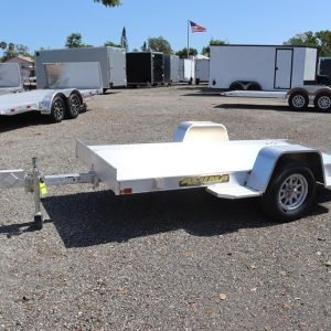 4.5x10 Aluminum Tilt Utility Trailer with a Gas Cylinder
