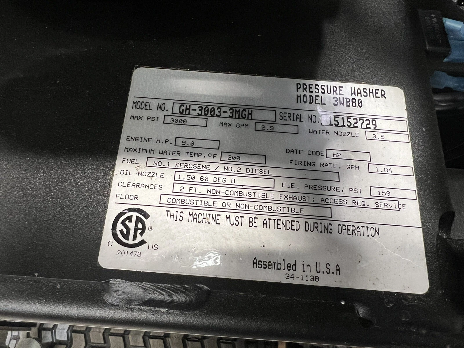 MITM hot water pressure washer Honda GX270 New - Image 6