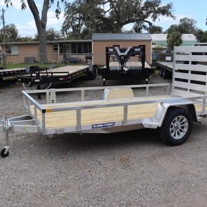 6x12 Aluminum Tube Top Utility Trailers with a Wood Deck