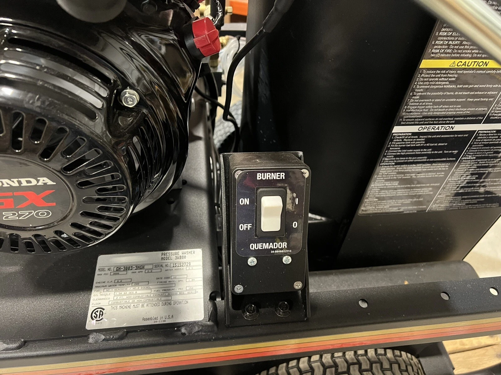 MITM hot water pressure washer Honda GX270 New - Image 8
