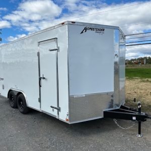 Homesteader 8.5 x 16 V-Nose Enclosed Car Hauler - Ramp Door