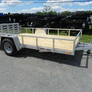 Sport Haven 7×12 Aluminum Utility Trailer - Bi-Fold Ramp Gate
